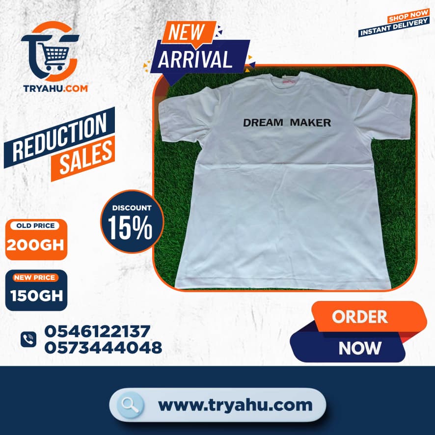 Authentic Heavy 100% Cotton T-Shirts for Men | Premium Quality | Tryahu Ghana
